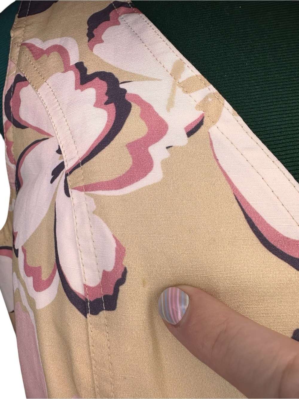 Tyler Boe Floral Jasmine Belted Dress Linen Blend Shift Small Y2K - Picture 5 of 14